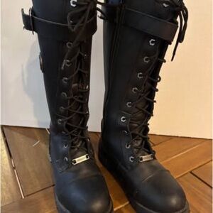 Milwaukee Boots Tall Lace-Up Motorcycle  Boots